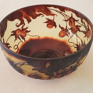 BABMAY Large Cameo Glass Centerpiece Bowl